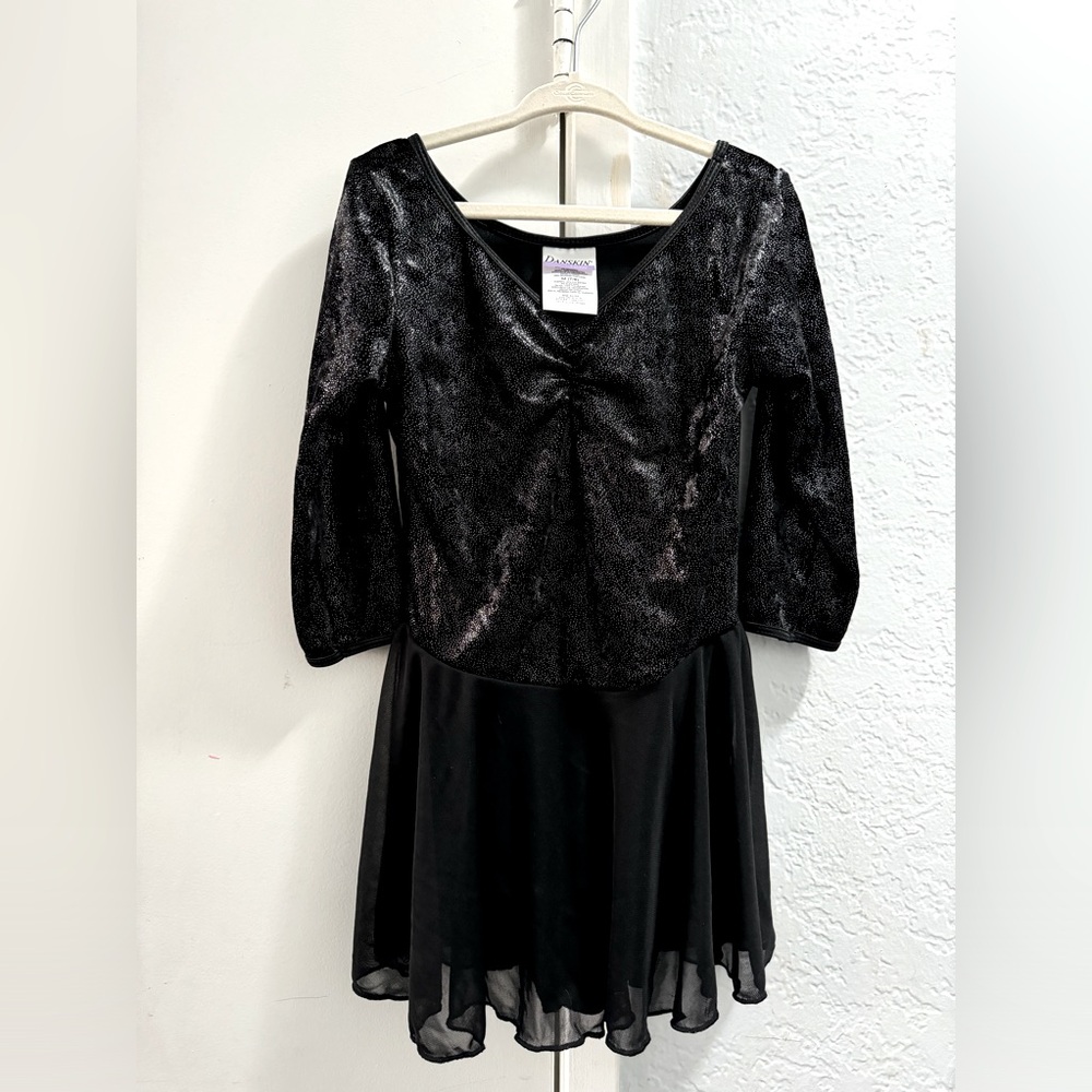 Ballet dress velvet velour black sparkle